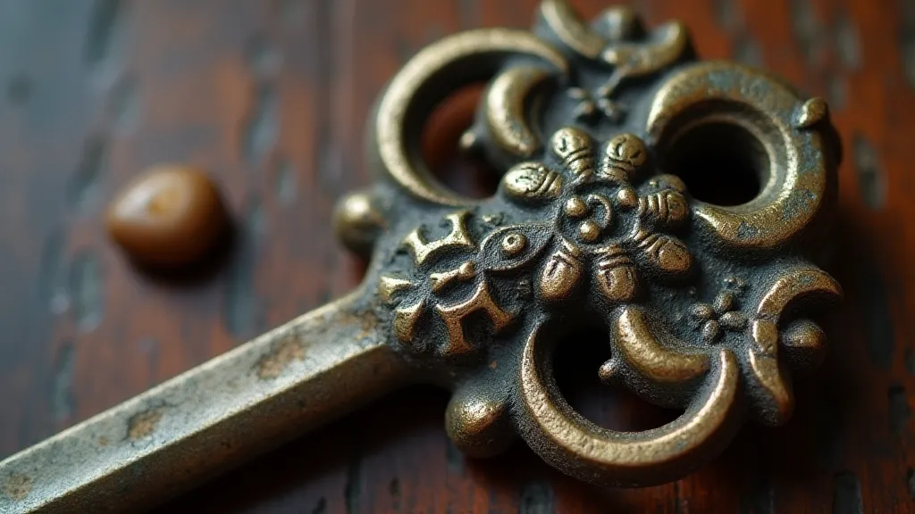 Antique key close up