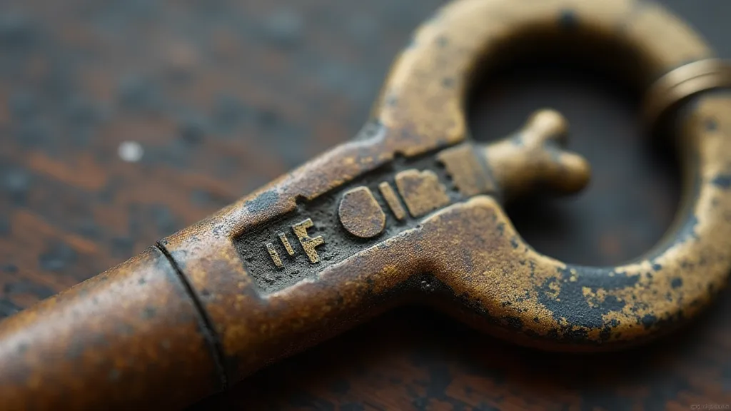 Close-up of a provincial mark on a key bow