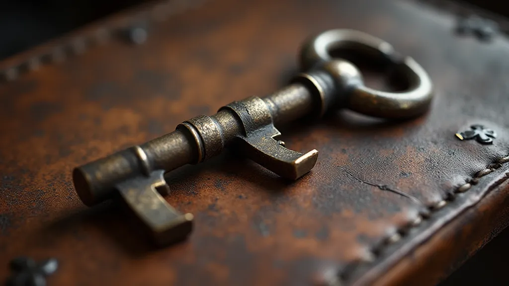 Antique key showing patina