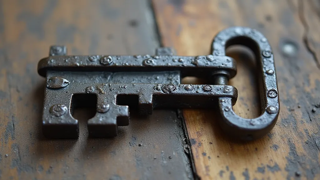 German antique key made of iron