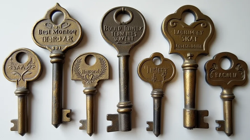 Comparison of provincial marks on different antique keys