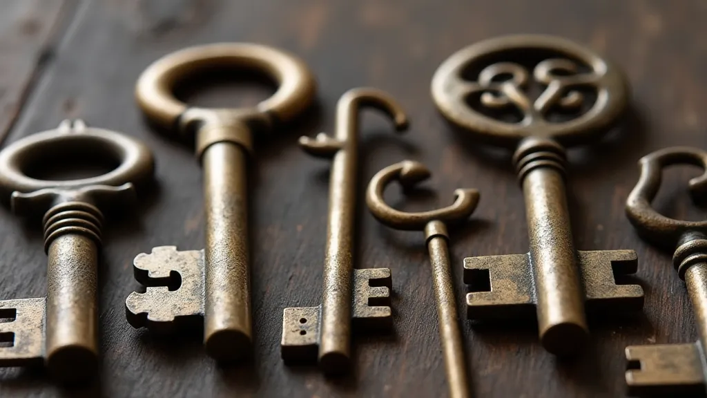 Antique mortise keys