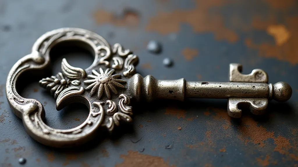 Victorian silver key fob with floral carvings