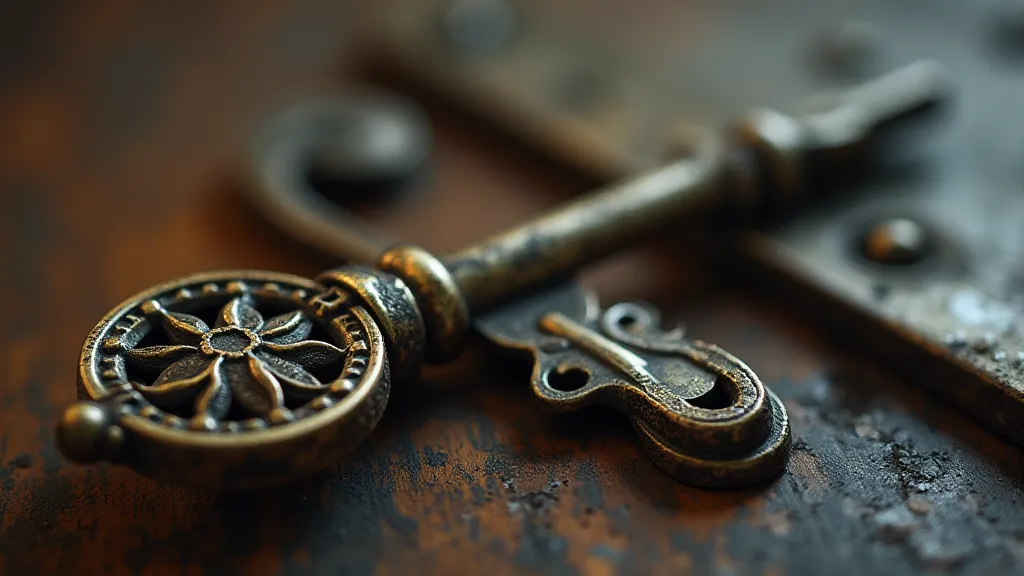 Detailed view of a skeleton key